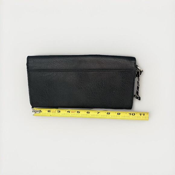 Jennifer Lopez J LO Black Chain Wrislet Wedding Party Cocktail Prom Purse Silver - Picture 3 of 12